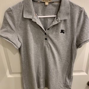 Woman's M Grey Burberry Short Sleeve Shirt